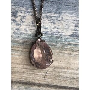 Minimalist Rose Quartz Pendant Sterling Silver Necklace 18" Artisan